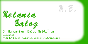 melania balog business card